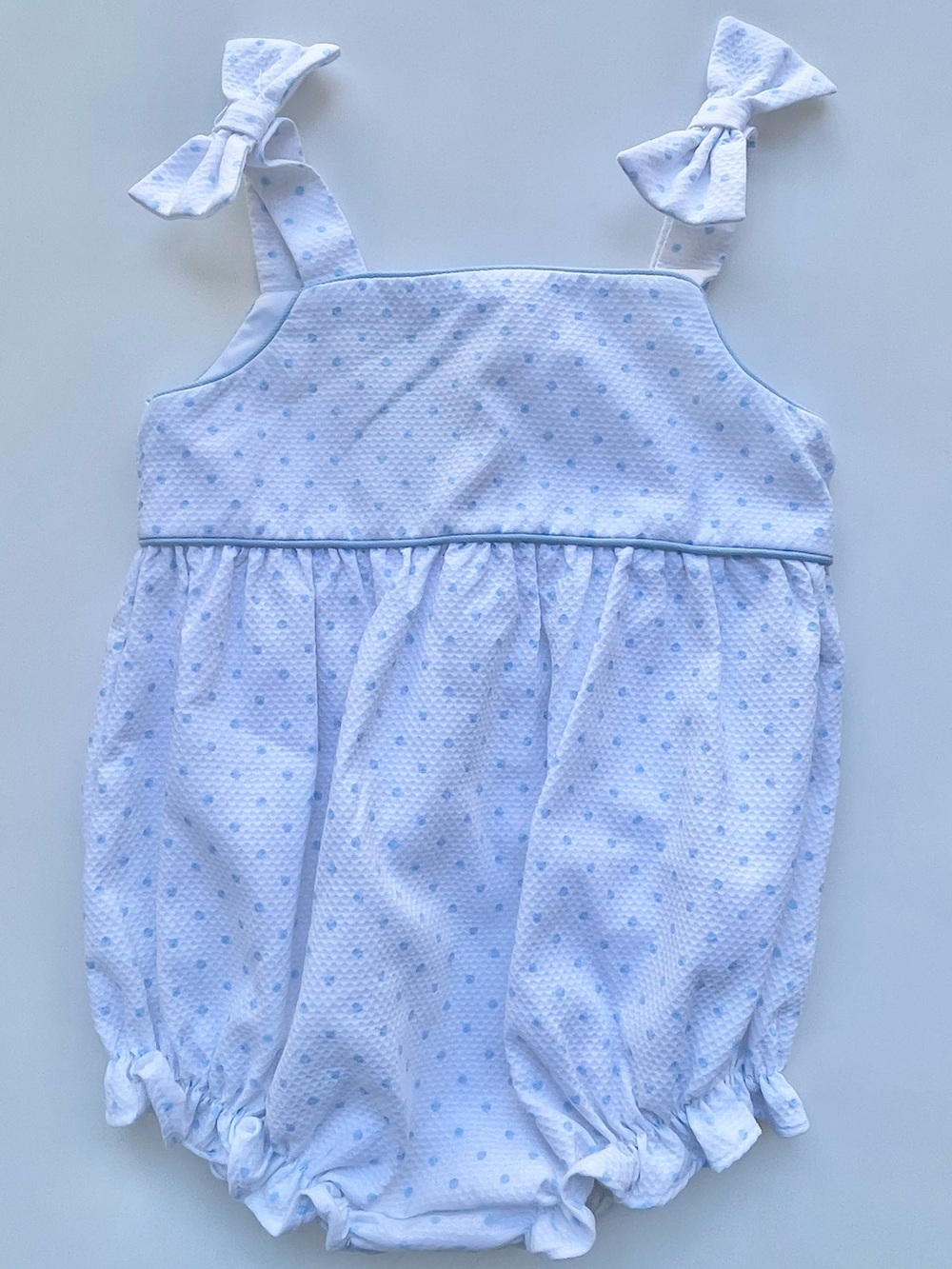 Little English 2T White, Blue Polka Dot Bubble Romper — Boutique, Classic